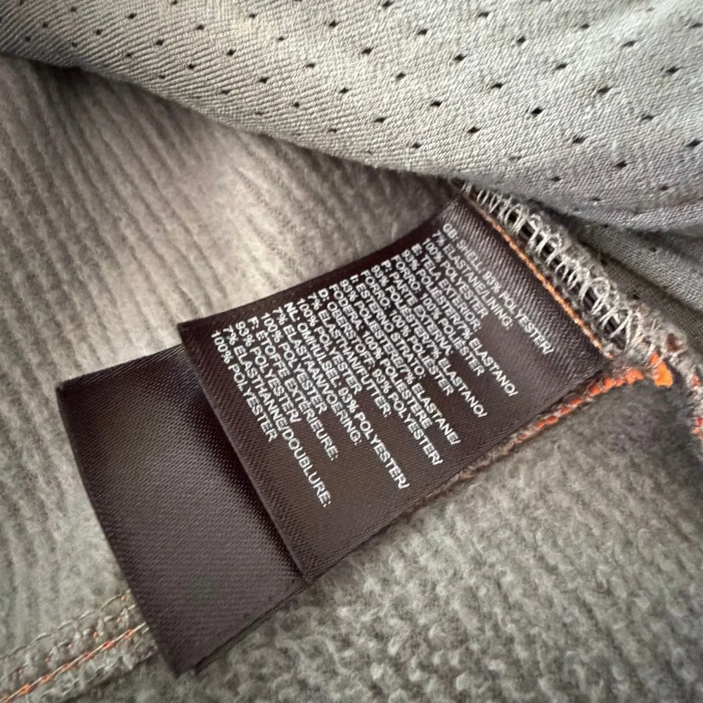 The‎ North Face Soft Shell Jacket Orange Gray Full Zip Men's XL Fleece Lined